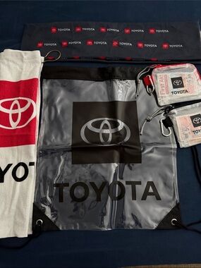 Toyota Swag Pack ~ Branded Clear Drawstring Bag, Neck Gaiter, Golf Towel, packs